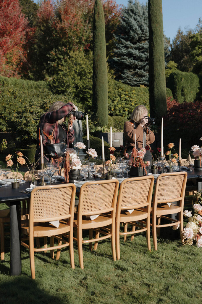 light wood cane wedding chairs